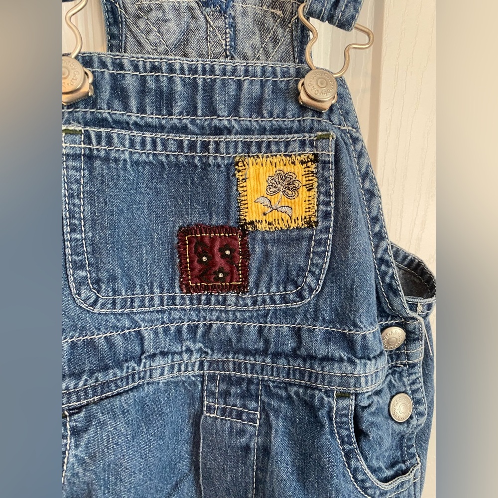 Gap Kids Denim Overalls with Patchwork - Picture 3 of 6